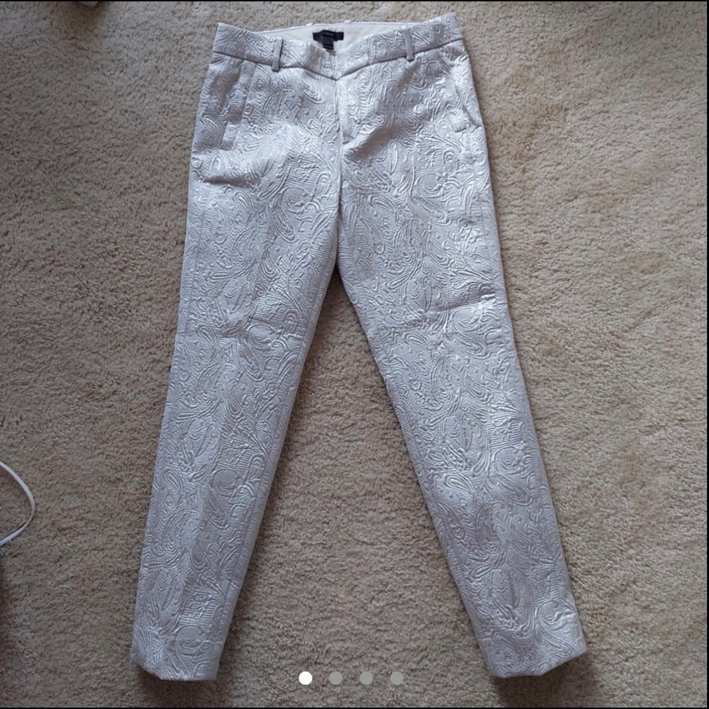METALLIC ITALIAN STYLE J CREW CIGARETTE PANTS